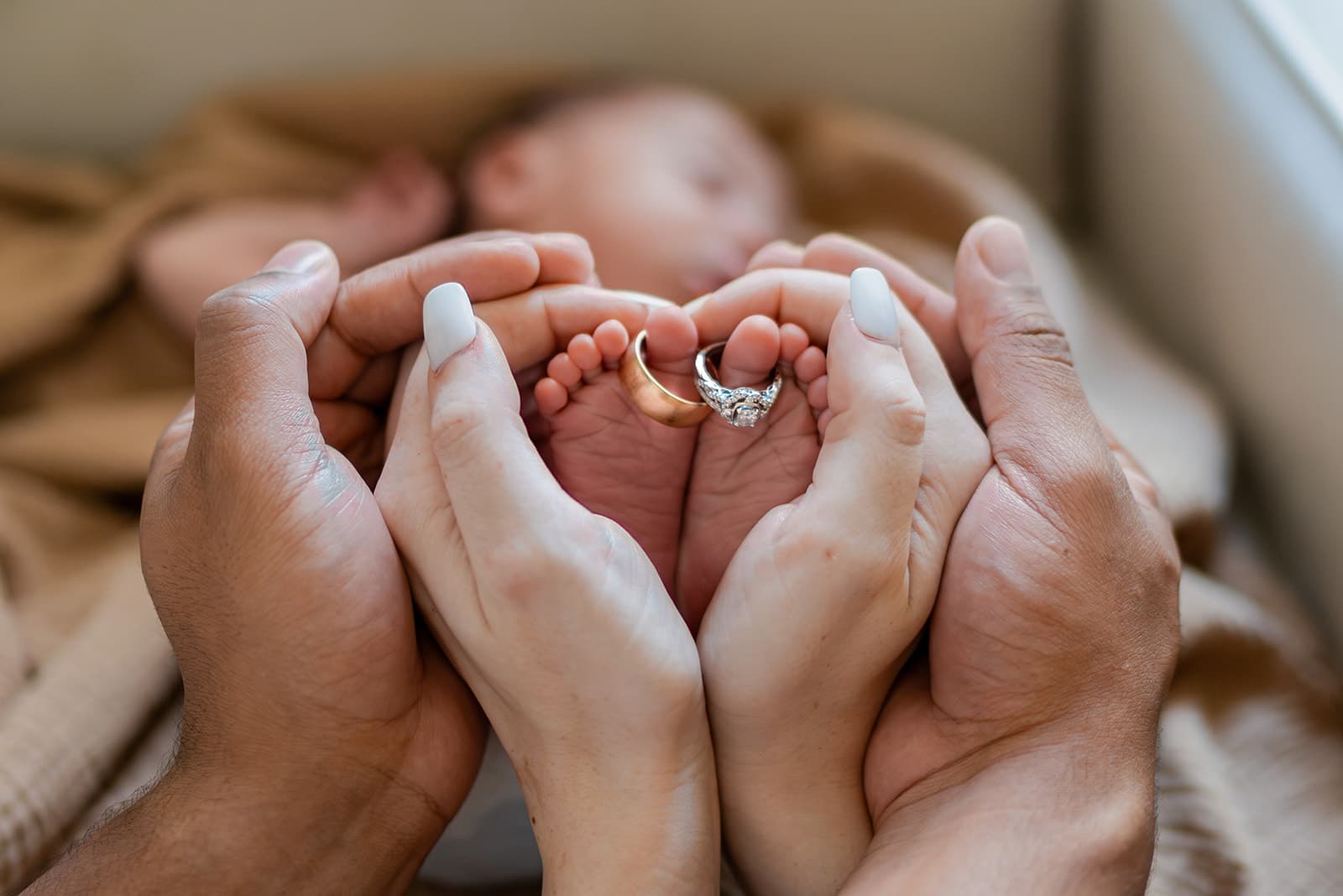 Family laughing together