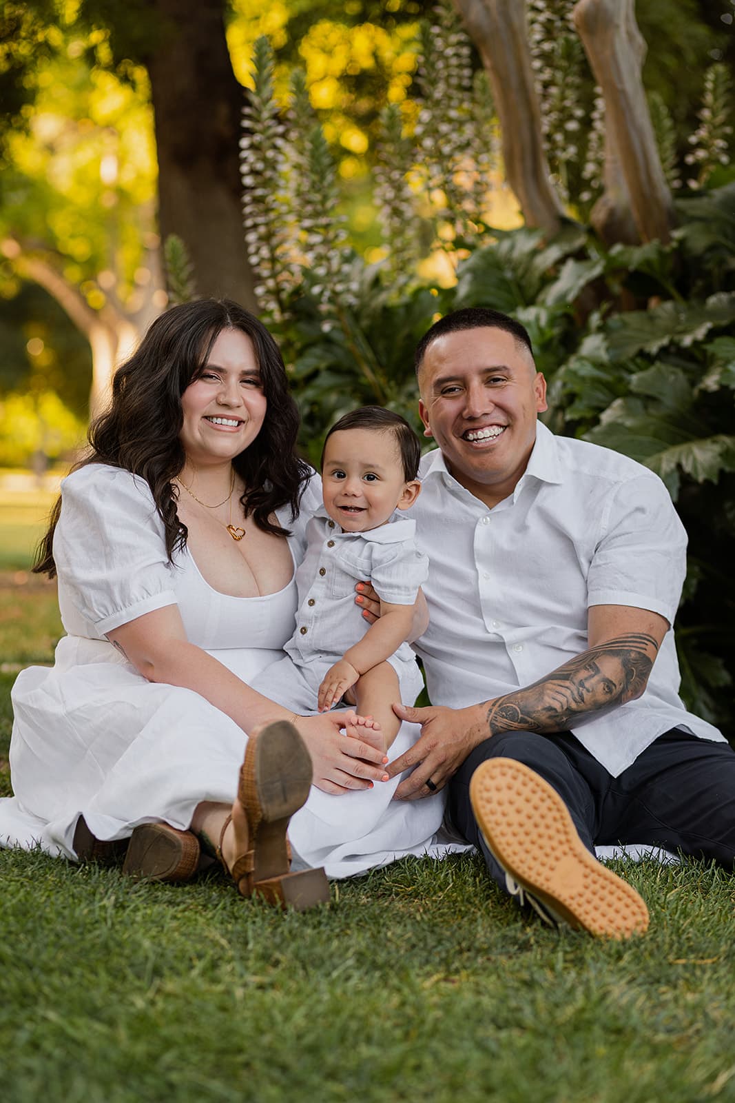 Family portrait in warm light