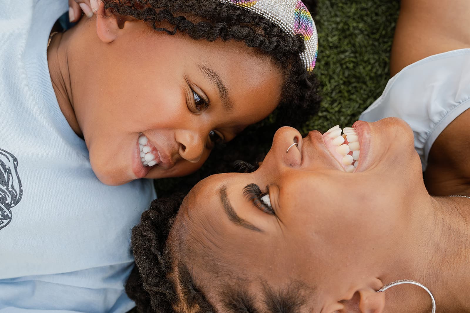 Warm close up with child